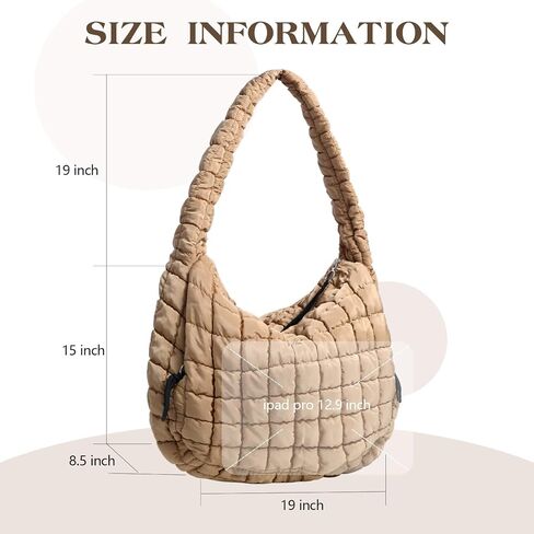Puffer Tote Bag Large Puffy Tote Bag Quilted Tote Bag Soft Quilted Crossbody Bags Carryall Hobo Handbags for Women Girl in Saudi Arabia