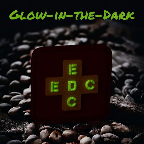 مجموعة EDC مكونة من رقعتين مطاطيتين متقاطعتين باللون الأحمر تتوهج في الظلام (حروف EDC) مجموعة إسعافات أولية للمعنويات الطبية مقاس 1.6 بوصة EDC مع خطاف وحلقة مضيئة لـ IFAK التكتيكي، وحقيبة الصدمات EMT، وطبيب ممرضة ثلاثية الأبعاد PVC في حالات الطوارئ in Saudi Arabia