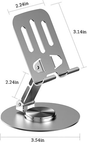 YXE Metal 360° Rotatable Dual Folding Cell Phone Stand for Desk,2PCS Cell Phone Stand,Compatible with iPad Pro/Air/Mini, Galaxy Tab, Phones, Kindle, E-Reader and More Black(Grey&Grey) in Saudi Arabia