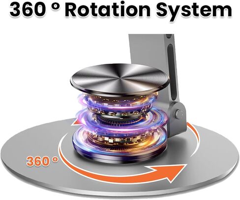 YXE Metal 360° Rotatable Dual Folding Cell Phone Stand for Desk,2PCS Cell Phone Stand,Compatible with iPad Pro/Air/Mini, Galaxy Tab, Phones, Kindle, E-Reader and More Black(Grey&Grey) in Saudi Arabia