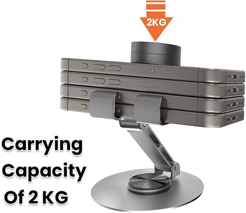 YXE Metal 360° Rotatable Dual Folding Cell Phone Stand for Desk,2PCS Cell Phone Stand,Compatible with iPad Pro/Air/Mini, Galaxy Tab, Phones, Kindle, E-Reader and More Black(Grey&Grey) in Saudi Arabia