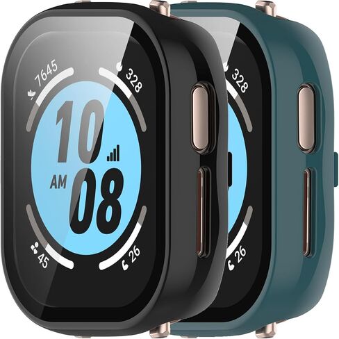 حافظة متوافقة مع Honor Watch 4 وغطاء واقٍ للكمبيوتر الشخصي مع طبقة من الزجاج المقسى لساعة Honor Watch 4 الذكية وملحقات واقيات الشاشة (6 ألوان) in Saudi Arabia