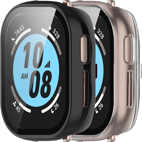 حافظة متوافقة مع Honor Watch 4 وغطاء واقٍ للكمبيوتر الشخصي مع طبقة من الزجاج المقسى لساعة Honor Watch 4 الذكية وملحقات واقيات الشاشة (6 ألوان) in Saudi Arabia
