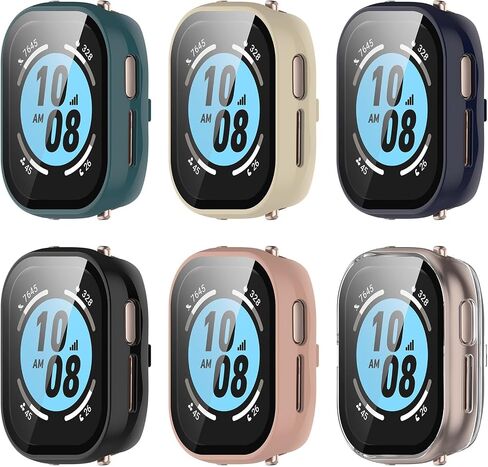 حافظة متوافقة مع Honor Watch 4 وغطاء واقٍ للكمبيوتر الشخصي مع طبقة من الزجاج المقسى لساعة Honor Watch 4 الذكية وملحقات واقيات الشاشة (6 ألوان) in Saudi Arabia
