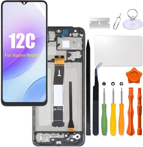 استبدال لشاشة Xiaomi Redmi 12C LCD مع إطار لـ Redmi 22120RN86G 22120RN86I 22126RN91Y 2212ARNC4L LCD تعمل باللمس لوحة محول الأرقام الجمعية مع طقم إصلاح in Saudi Arabia