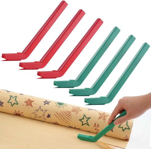 LIZAAL 6-Pack Wrapping Paper Cutter Set | Safe and Easy Gift Wrap Cutter for Christmas and Birthday | Wrapping Paper Cutter Slider for Home, Office or Classroom (6-Colors) in Saudi Arabia