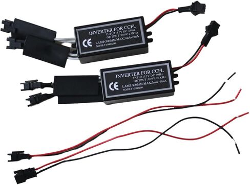 2 قطعة عاكس ccfl لـ B-M-A E36/E46 حلقة عيون الملاك، سائق ccfl، استبدال الصابورة الأنثوية عالية الطاقة 12 فولت، قابس أنثى 1 لمصباحين، حتى 300 مم in Saudi Arabia