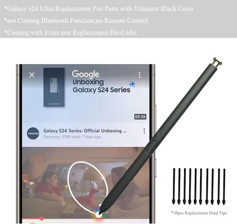 (Without Bluetooth) s24 Ultra 5g Stylus Pen Replacement Touch s Pen Parts for Samsung Galaxy s24 Ultra SM-S928 (5G) 6.8'' -Yellow Gold in Kuwait