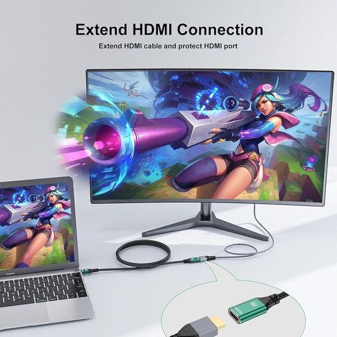 HDMI Extender 1FT, Short 8K HDMI Extension Cable 8K@60Hz 4K@120Hz 48gbps, HDMI Male to Female Cord for X Box PS5/4 Ro ku TV Stick Blu Ray Player HDTV Laptop PC in Saudi Arabia