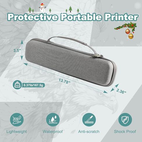 Tattoo Case, Compatible with Phomemo, COLORWING M08F/P831/TP81 A4 Portable Printer&Tattoo Machines, for Travel Printer Storage Papers & USB Cable, Shockproof (Case Only), Black in Kuwait