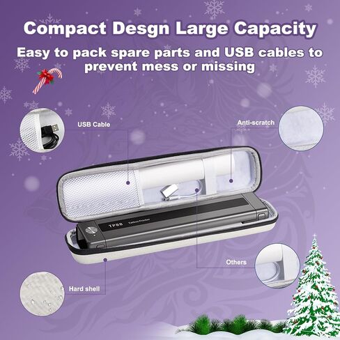 Tattoo Case, Compatible with Phomemo, COLORWING M08F/P831/TP81 A4 Portable Printer&Tattoo Machines, for Travel Printer Storage Papers & USB Cable, Shockproof (Case Only), Black in Saudi Arabia