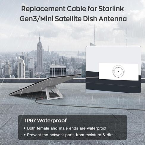 محول كابل إيثرنت Starlink، قابس SPX إلى محولات RJ45 موصلات أنثى (زوج واحد)، سلك تمديد مقاوم للماء للجيل الثاني القياسي، مصمم لـ Starlink Gen 2 Dishy وجهاز التوجيه in Kuwait