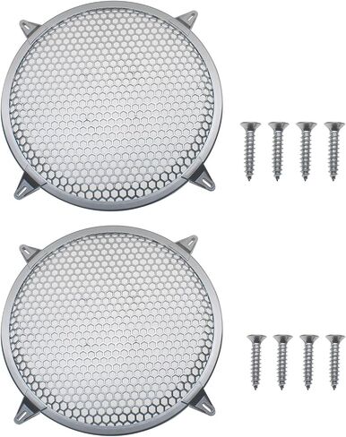 FDXGYH 2 Pcs 12.0 Inch Speaker Grill Subwoofer Grill Waffle Grill Guard Protector Cover with Mounting Screws for Home Audio (Silver) in Saudi Arabia
