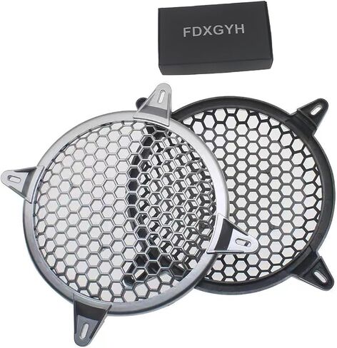 FDXGYH 2 Pcs 12.0 Inch Speaker Grill Subwoofer Grill Waffle Grill Guard Protector Cover with Mounting Screws for Home Audio (Silver) in Saudi Arabia
