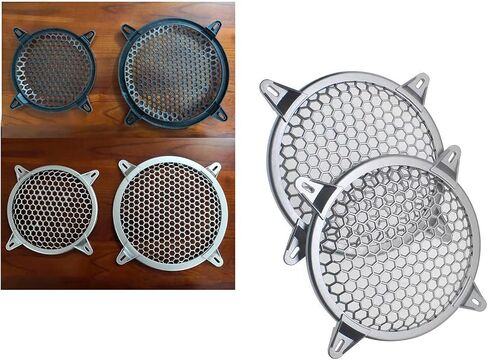 FDXGYH 2 Pcs 12.0 Inch Speaker Grill Subwoofer Grill Waffle Grill Guard Protector Cover with Mounting Screws for Home Audio (Silver) in Saudi Arabia