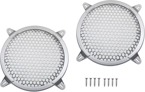 FDXGYH 2 Pcs 12.0 Inch Speaker Grill Subwoofer Grill Waffle Grill Guard Protector Cover with Mounting Screws for Home Audio (Silver) in Saudi Arabia
