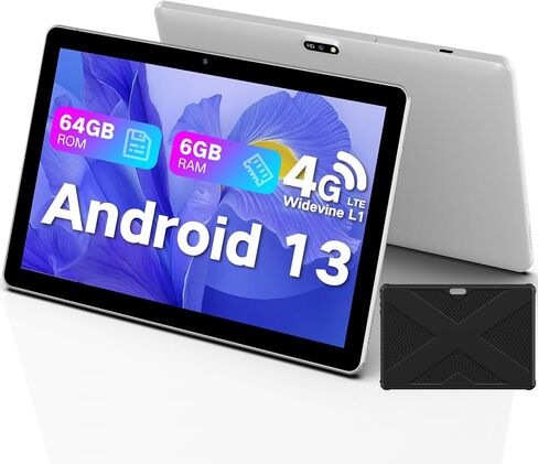 JUNYANG Android 13 Tablet with SIM Card Slot, 10 inch Tablets, 2024 Cellular Tablets,4G LTE Tablet & Phone (Makes Calls) 6GB+64GB, Support 1TB Expand, Tablet with Case, 5MP+8MP GPS WiFi Tablet in Saudi Arabia