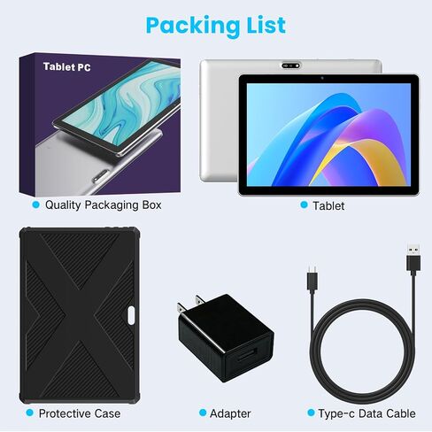 JUNYANG Android 13 Tablet with SIM Card Slot, 10 inch Tablets, 2024 Cellular Tablets,4G LTE Tablet & Phone (Makes Calls) 6GB+64GB, Support 1TB Expand, Tablet with Case, 5MP+8MP GPS WiFi Tablet in Saudi Arabia