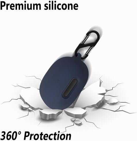 حافظة سيليكون من Geiomoo لجهاز Anker Soundcore Liberty 4 Pro، غطاء حماية مزود بحلقة تسلق (أسود) in Kuwait