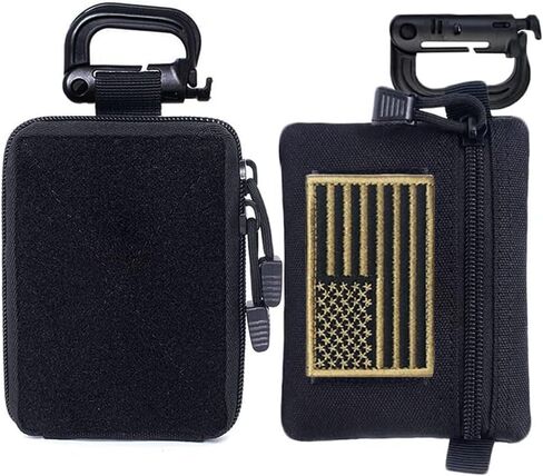 2 Pack Utility Pouch, Tactical First Aid Pouch + Compact EDC Pouch, Military EDC Belt Pouch Waist Bag Pack with Flag Patch for Hiking, Traveling, Outdoors in Saudi Arabia