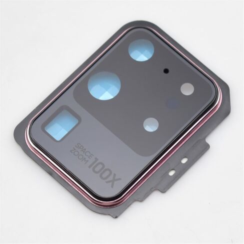 White Rear Camera's Frame Replacement for Samsung Galaxy S20 Ultra with Camera's Glass Cover Pre-Install Adhesive and Installation Tool Kit in Saudi Arabia