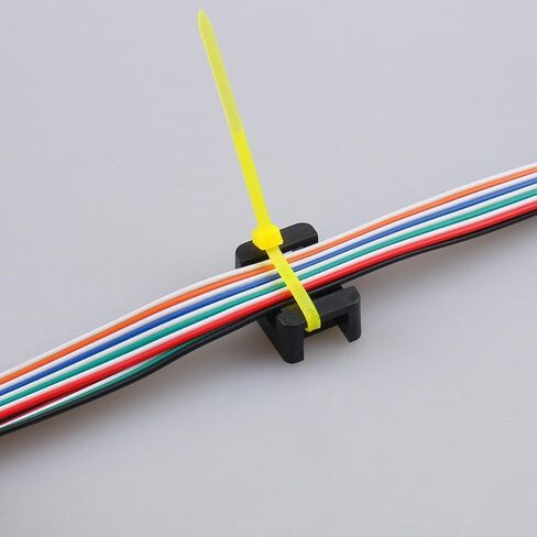 Cable Tie Mount Saddle, 100pcs Black Plastic Wire Buddle Base Holder Cable Tie Wrap Mount Saddle (4.5mm, Black) in Saudi Arabia
