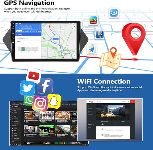 2G+64G Car Radio for Honda Acura MDX 2007-2013 with Wireless CarPlay Android Auto 9" Touch Screen Car Stereo with HD Backup Camera/Android 13 Radio/GPS Navigation/Bluetooth/FM/RDS in Saudi Arabia