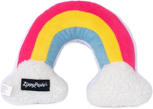 ZippyPaws Squeakie Pattiez - قوس قزح Squeakie Pattiez، لعبة كلب قوس قزح مع أصوات صرير، ألعاب قطيفة للكلاب للمضغ العدواني، ألعاب صيفية للكلاب، إكسسوارات فخر للكلاب بألوان قوس قزح in Kuwait