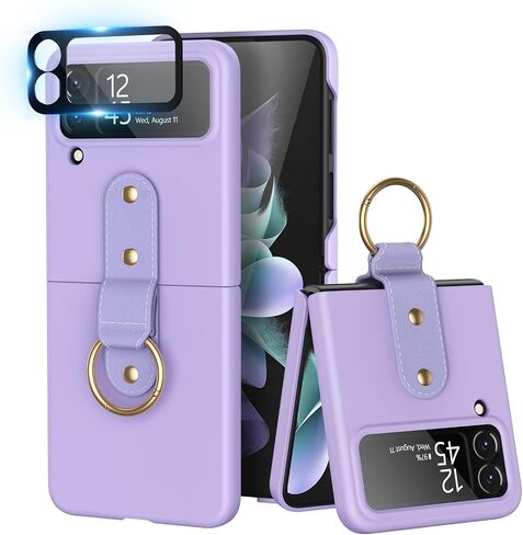 حافظة pcgaga لهاتف Galaxy Z Flip 4 مع حلقة وغطاء مدمج وواقي شاشة، حافظة هاتف واقية صلبة مقاومة للصدمات لهاتف Samsung Flip4 5G 2022، أخضر in Saudi Arabia