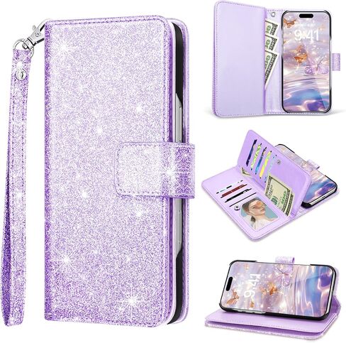 Fingic for iPhone 16 Plus Case,for iPhone 16 Plus Wallet Case for Women Girl[with 9 Card Holder]Marble Rose Gold PU Leather Detachable Wrist Strap Slim Shockproof Flip Case for iPhone 16 Plus,6.7"2024 in Saudi Arabia