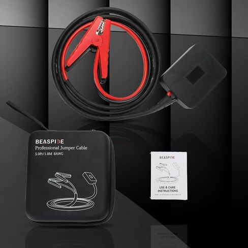 Beaspire Jumper Cables for Jackery 12V 10A Energy Storage Battery/Portable Power Station, Universal Car Charging Adapter 5.9FT 8AWG Cable Power Tool Line with Carry Bag Included in Saudi Arabia