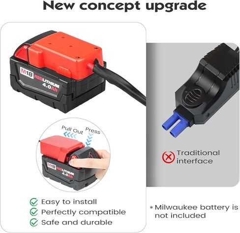 كابلات Beaspire Jumper لبطارية تخزين الطاقة Jackery 12V 10A / محطة طاقة محمولة، محول شحن السيارة العالمي 5.9FT 8AWG كابل خط أداة الطاقة مع حقيبة حمل متضمنة in Kuwait