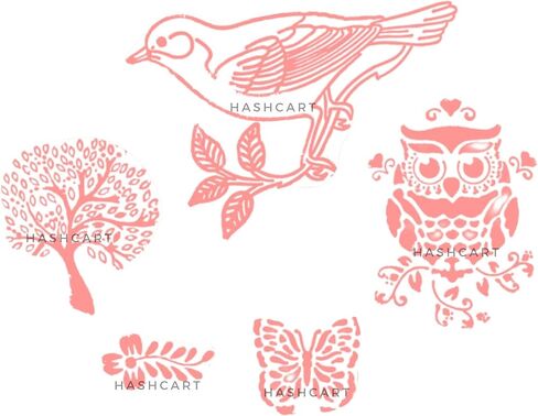 Hashcart Wooden Stamp Block, Printing Stamp Design Set | Block for Printing Saree Border | Dresses, Craft Card Making, Scrapbook, Clay Pottery | Set of 5 in Kuwait