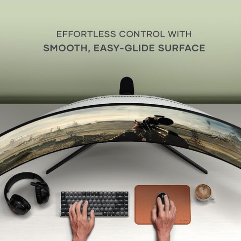 Satechi Vegan-Leather Mouse Pad - Ergonomic Mouse Pad, Reversible, Scratch and Water Resistant, Easy to Clean - Desk Mouse Pad for Office and Home, 9.8" x 7.5" x 0.14" – Brown in Saudi Arabia