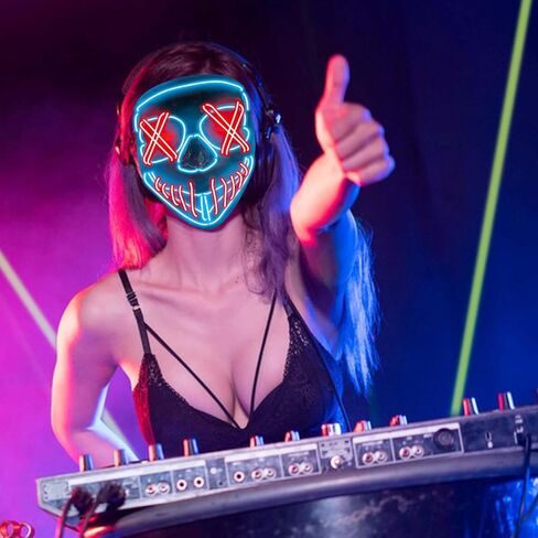LED Mask Halloween Costumes Purge Mask for Adult Light Up Mask Cool Stuff Gift for Boys in Saudi Arabia