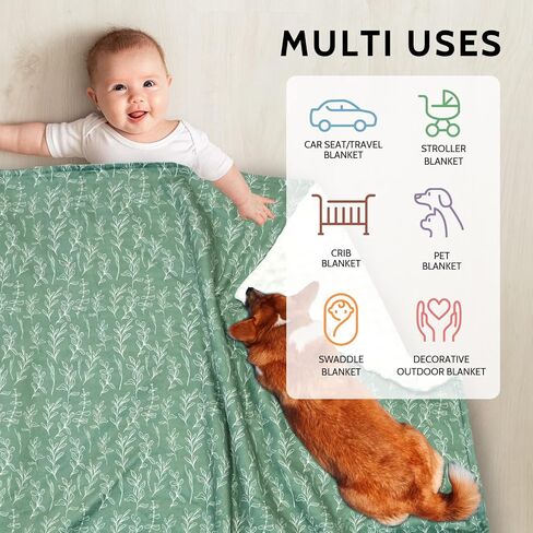Baby Girls Blanket, Ultra Soft Mink Baby Blankets for Newborn with Double Layer, Dotted Backing, Multicolor Printed Receiving Crib Blanket, 30 x 40 Inches (Stylish Floral) in Saudi Arabia