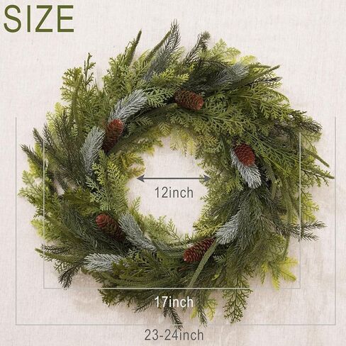 DecorbyHannah Fall Wreath, 24'' Pre-Lit Artificial Pampas Grass Wreath for Front Door, Boho Farmhouse Wall Decor for Thanksgiving Autumn Harvest Home Outdoor Decorations in Saudi Arabia