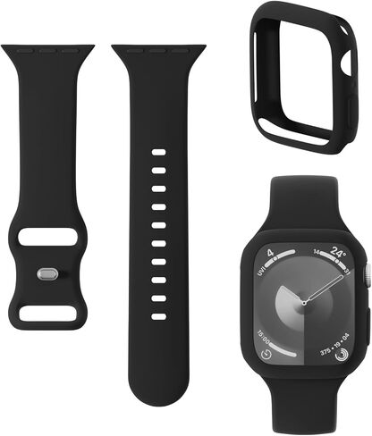 2-in-1 Sport Band Compatible with Apple Watch Band and Case for 38mm 40mm 41mm 42mm 44mm 45mm 46mm 49mm Women Men Soft Silicone Wristband for Ultra 2/Ultra iWatch Series 10 9 8 7 6 SE 5 4 3 2 1 in Kuwait