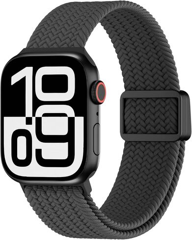 حلقة منفردة مضفرة مغناطيسية متوافقة مع سوار ساعة Apple 42 مم 41 مم 40 مم 38 مم 46 مم 45 مم 44 مم 49 مم، حزام مطاطي رياضي من النايلون القابل للتمدد لسلسلة iWatch Bands 10 9 8 7 6 5 4 3 2 1 SE Ultra Women Men in Saudi Arabia