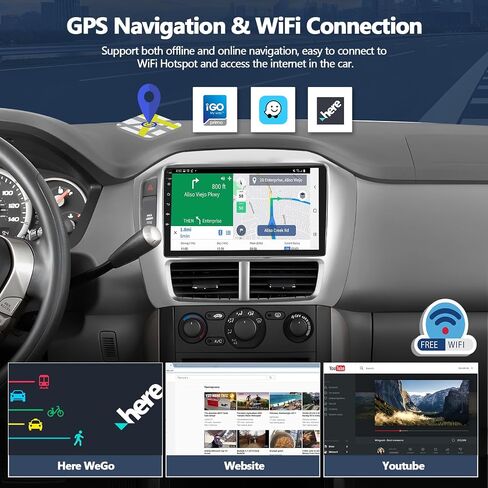 1G+32G Android 13 ستيريو سيارة لهوندا بايلوت 2006-2008 مع Carplay لاسلكي Android Auto 9 بوصة شاشة لمس راديو السيارة مع نظام تحديد المواقع والملاحة HiFi WiFi Bluetooth FM/RDS وحدة رأس راديو مع كاميرا احتياطية in Saudi Arabia