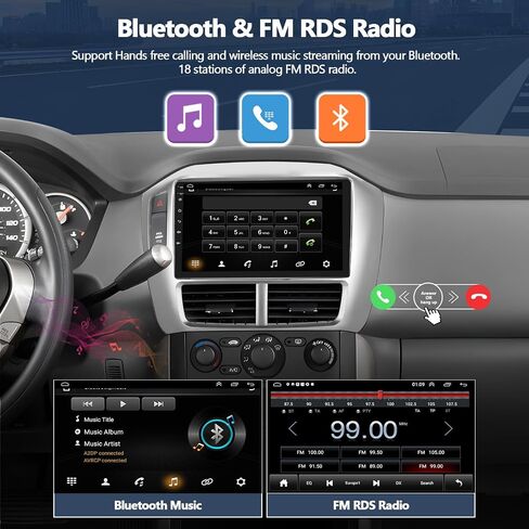 1G+32G Android 13 ستيريو سيارة لهوندا بايلوت 2006-2008 مع Carplay لاسلكي Android Auto 9 بوصة شاشة لمس راديو السيارة مع نظام تحديد المواقع والملاحة HiFi WiFi Bluetooth FM/RDS وحدة رأس راديو مع كاميرا احتياطية in Saudi Arabia
