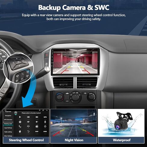 1G+32G Android 13 ستيريو سيارة لهوندا بايلوت 2006-2008 مع Carplay لاسلكي Android Auto 9 بوصة شاشة لمس راديو السيارة مع نظام تحديد المواقع والملاحة HiFi WiFi Bluetooth FM/RDS وحدة رأس راديو مع كاميرا احتياطية in Saudi Arabia