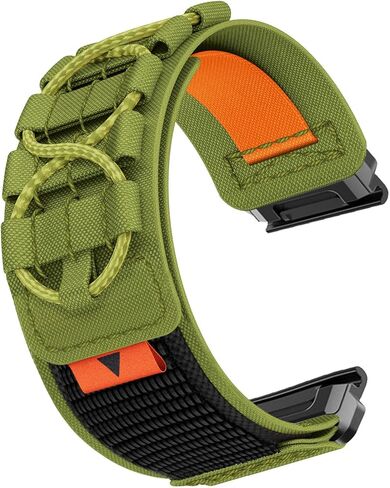 Abanen Military Tactical No-Buckle Designed Ultra Light Nylon Loop Sport Watch Bands for Garmin Fenix 8 47mm/ Fenix E 47mm/ epix Pro 47mm / Insintct 2 / Fenix 7 / Fenix 6 / Forerunner 965 / Quatix 7 in Kuwait