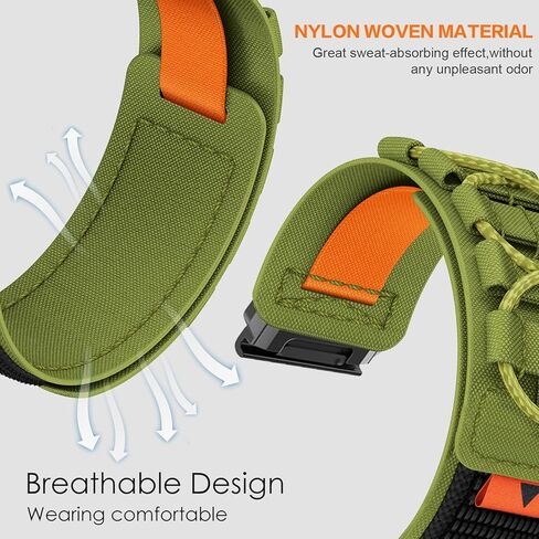 Abanen Military Tactical No-Buckle Designed Ultra Light Nylon Loop Sport Watch Bands for Garmin Fenix 8 47mm/ Fenix E 47mm/ epix Pro 47mm / Insintct 2 / Fenix 7 / Fenix 6 / Forerunner 965 / Quatix 7 in Kuwait