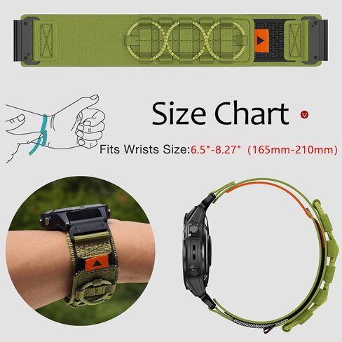 Abanen Military Tactical No-Buckle Designed Ultra Light Nylon Loop Sport Watch Bands for Garmin Fenix 8 47mm/ Fenix E 47mm/ epix Pro 47mm / Insintct 2 / Fenix 7 / Fenix 6 / Forerunner 965 / Quatix 7 in Kuwait