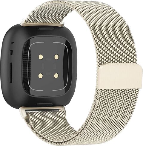 Metal Band for Fitbit Sense 2 / Sense Bands, Fitbit Versa 4 / Versa 3 Bands Women Men, Stainless Steel Mesh Replacement Wristbands Strap Compatible with Fitbit Sense 2 / Versa 4 Smartwatch Accessories in Saudi Arabia