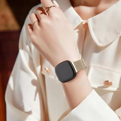 Metal Band for Fitbit Sense 2 / Sense Bands, Fitbit Versa 4 / Versa 3 Bands Women Men, Stainless Steel Mesh Replacement Wristbands Strap Compatible with Fitbit Sense 2 / Versa 4 Smartwatch Accessories in Saudi Arabia