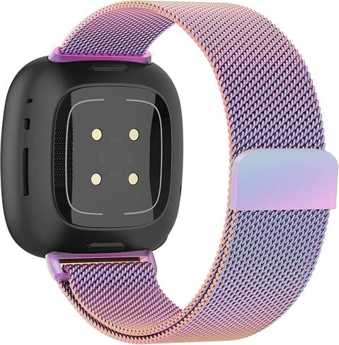 Metal Band for Fitbit Sense 2 / Sense Bands, Fitbit Versa 4 / Versa 3 Bands Women Men, Stainless Steel Mesh Replacement Wristbands Strap Compatible with Fitbit Sense 2 / Versa 4 Smartwatch Accessories in Saudi Arabia