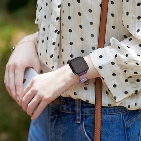 Metal Band for Fitbit Sense 2 / Sense Bands, Fitbit Versa 4 / Versa 3 Bands Women Men, Stainless Steel Mesh Replacement Wristbands Strap Compatible with Fitbit Sense 2 / Versa 4 Smartwatch Accessories in Saudi Arabia