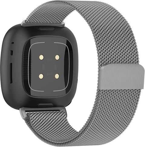 Metal Band for Fitbit Sense 2 / Sense Bands, Fitbit Versa 4 / Versa 3 Bands Women Men, Stainless Steel Mesh Replacement Wristbands Strap Compatible with Fitbit Sense 2 / Versa 4 Smartwatch Accessories in Saudi Arabia